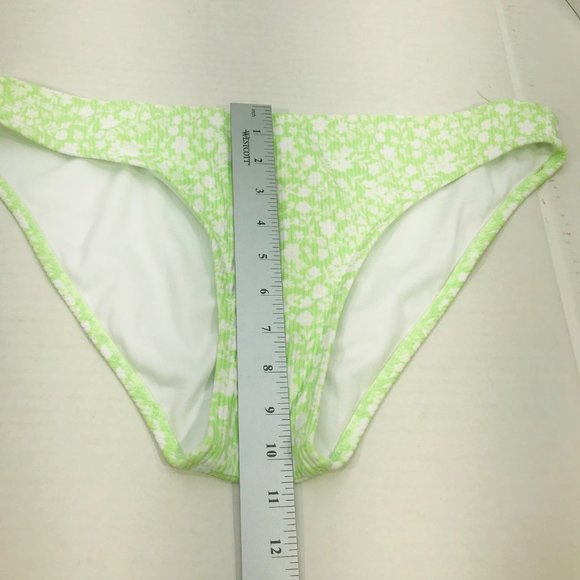 Xhilaration Womens Size XL 12-14 Cheeky Bikini Swim Bottom Lime Green Floral New - Picture 8 of 9